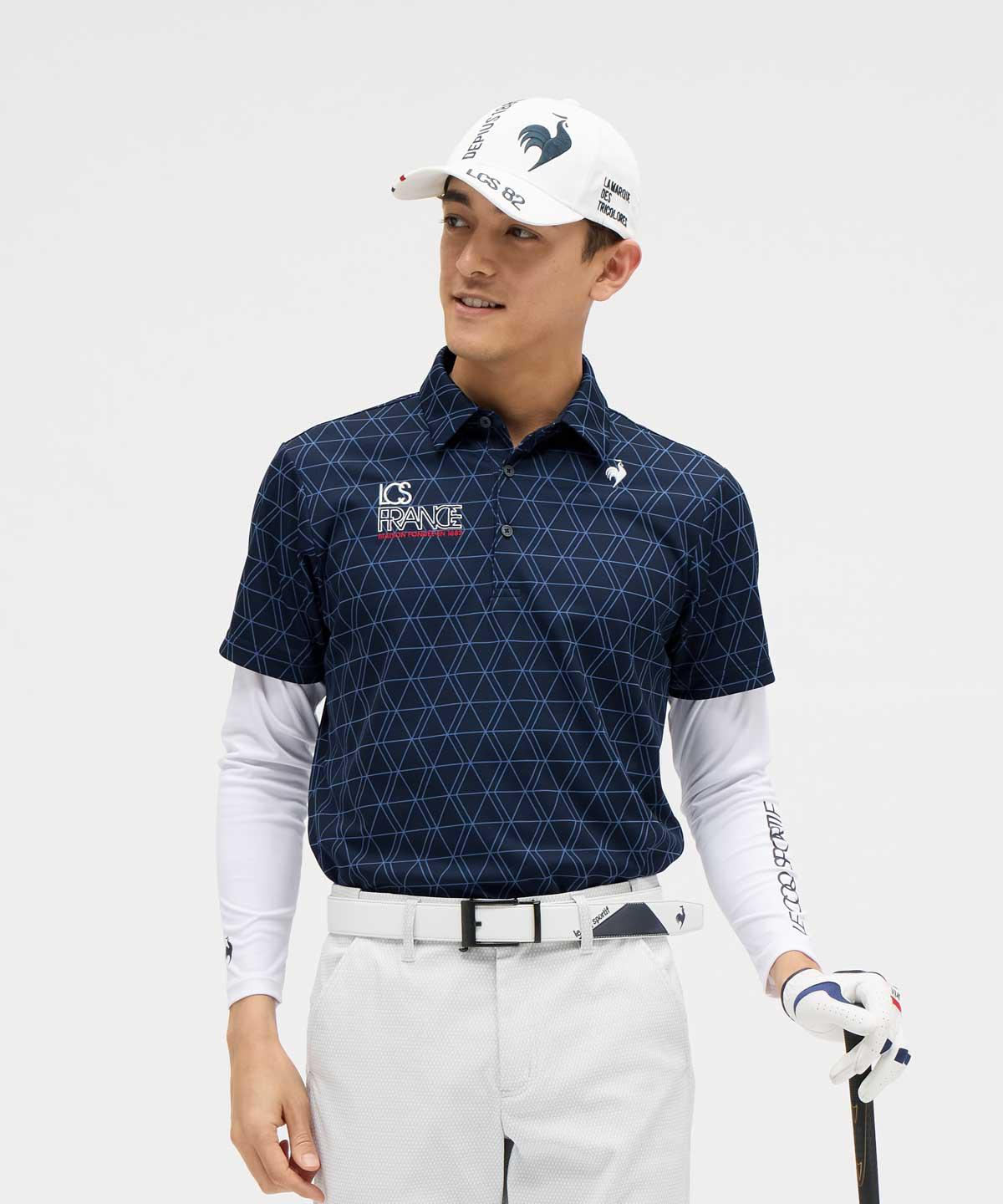 【百貨店大売り出し 30%OFF】【堅苦しさ】ルコックスポルティフ ゴルフ le coq sportif golf 【大層らしい大きさ】下着類付半袖プルオーバー メンズ 成人男性 吸汗速乾 伸ばすこと UV撥ねのける UPF50+ Sunscreen NIR ゴルフ LG5FTZB0M 2025年秋冬ひな形