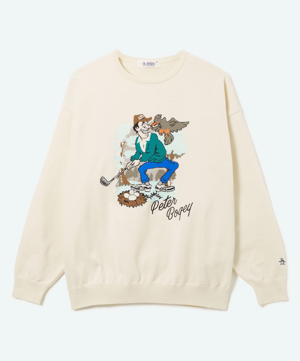 【公式】ペンギン バイ マンシングウェア penguin BY MUNSINGWEAR BOGEY MAN SWEATER メンズ 男性 長袖 クルーネック ニット セーター 軽量 ソフト ゴルフ おしゃれ MU5FST01M 2025年秋冬モデル