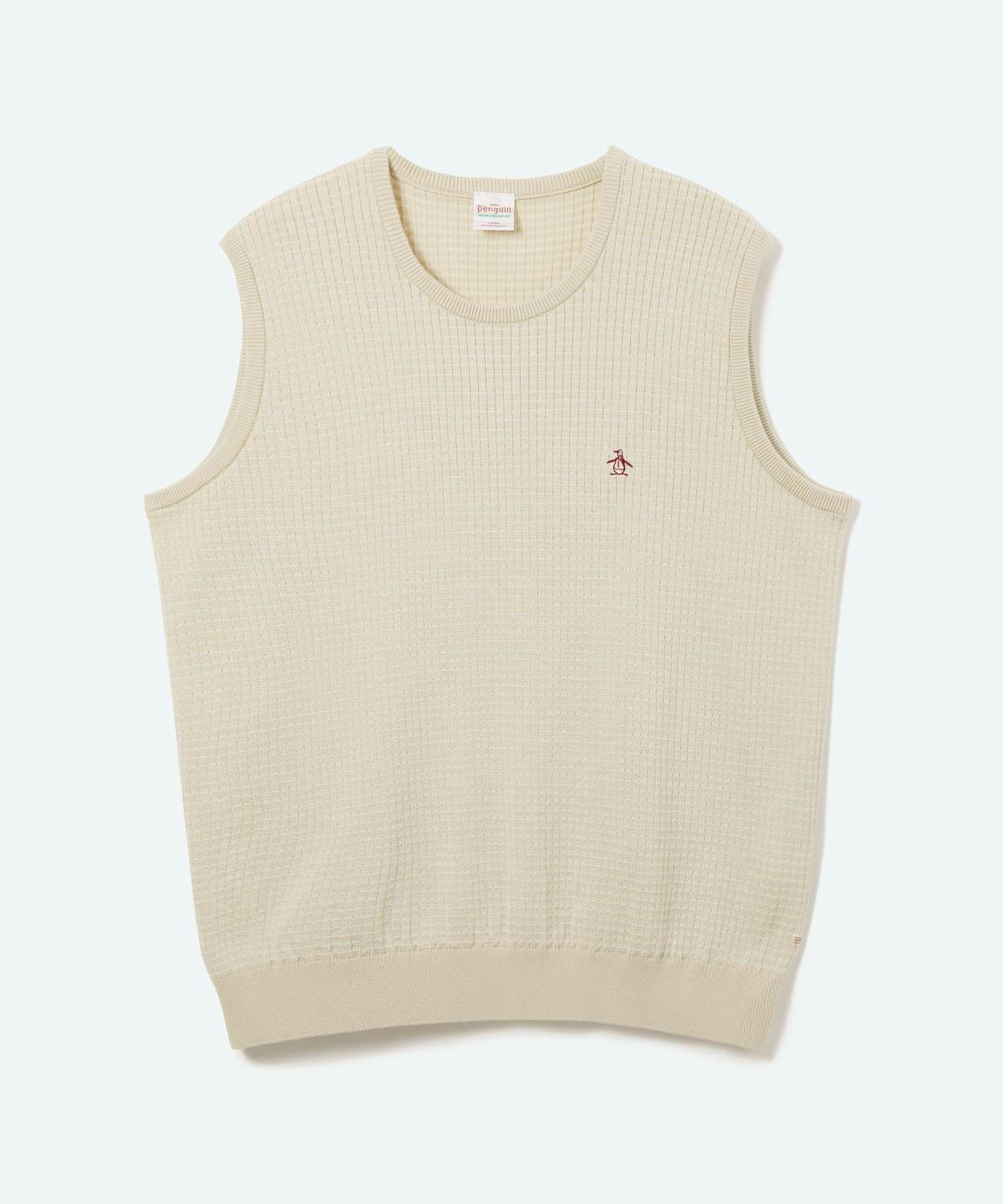 【公式】ペンギン バイ マンシングウェア penguin BY MUNSINGWEAR 60’S KNIT VEST ワンポイント クルーネック ベスト 重ね着 メンズ 男性 スウェット ゴルフ おしゃれ MU5FST06M 2025年秋冬モデル
