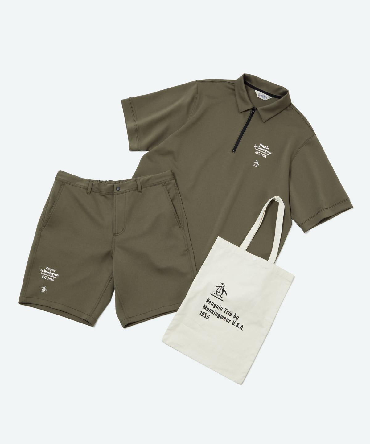 【公式】ペンギン バイ マンシングウェア penguin BY MUNSINGWEAR LIGHT SWEAT SET-UP メンズ 男性 セットアップ トートバッグ付 半袖 ハーフパンツ ゴルフ 旅行 おしゃれ MU5FJK01M 2025年秋冬モデル