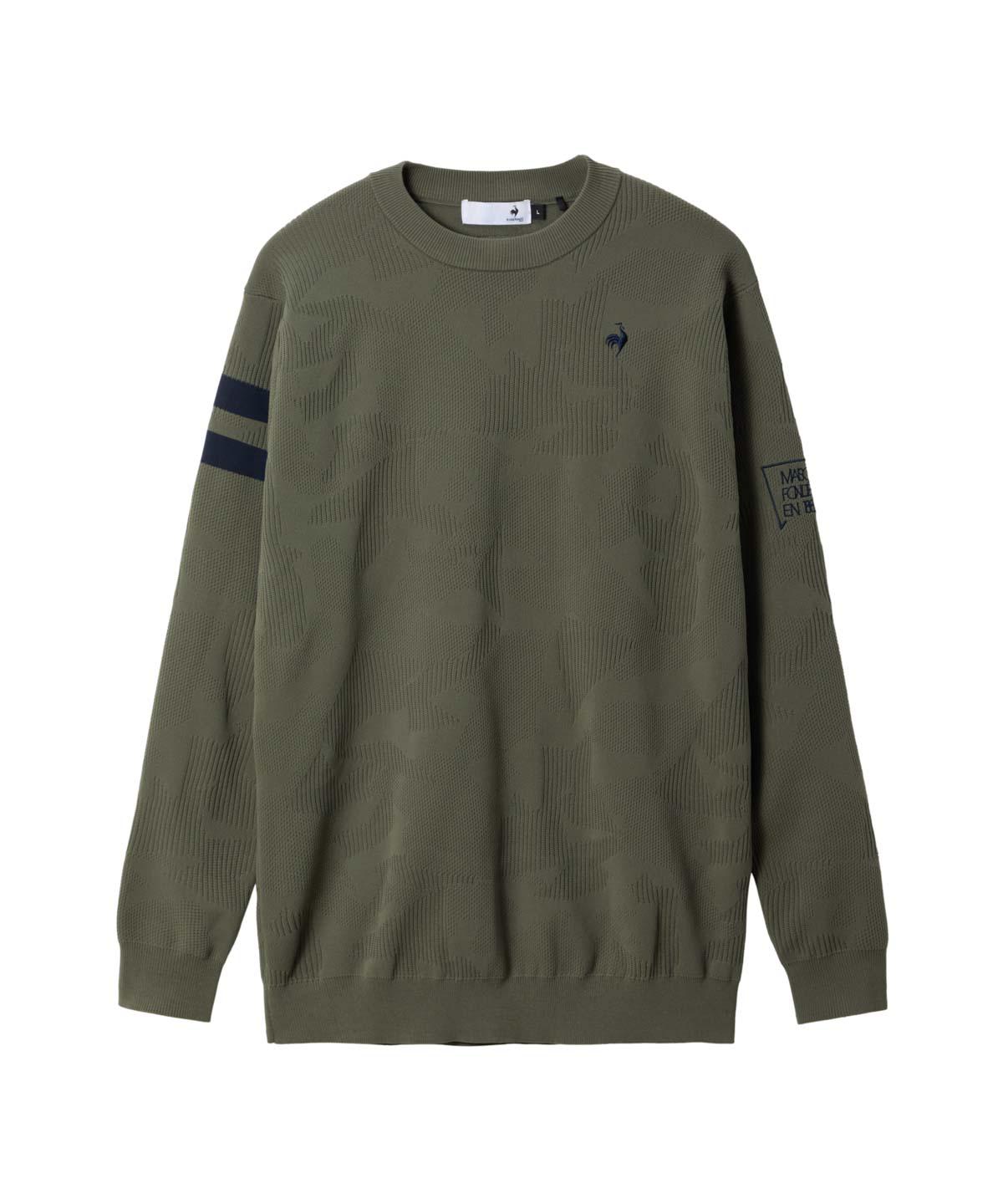 【公式】ルコックスポルティフ ゴルフ le coq sportif golf モザイク柄ジャガードセーター メンズ 男性 手洗い可 ニット クルーネック ゴルフ 日常使い スポーティー LG5FST00M|デサント公式通販 店