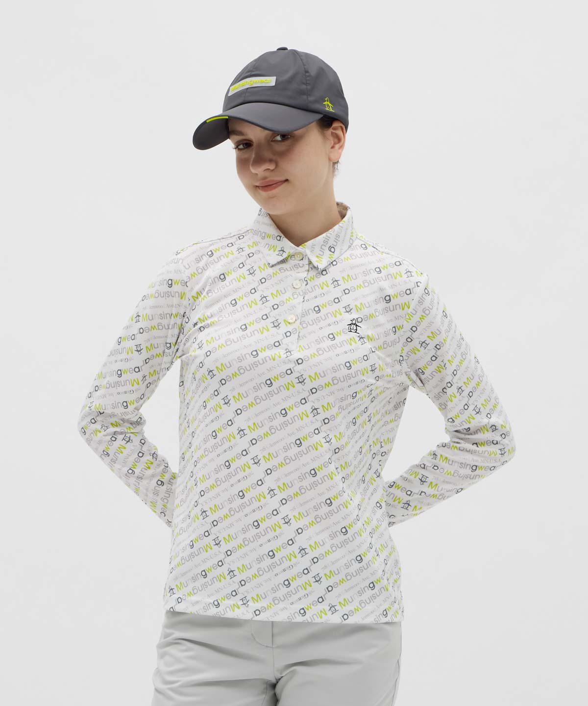 【百貨店大売り出し 40%OFF】【堅苦しさ】マンシングウェア MUNSINGWEAR Sunscreen NIR ロゴプリントテーラーカラー長袖スポーツシャツ レディース 亭主もち 伸ばすこと 吸汗速乾 UV撥ねのける 遮熱 クーリング スポーツシャツ ゴルフ MG5FLS24L 2025年秋冬ひな形