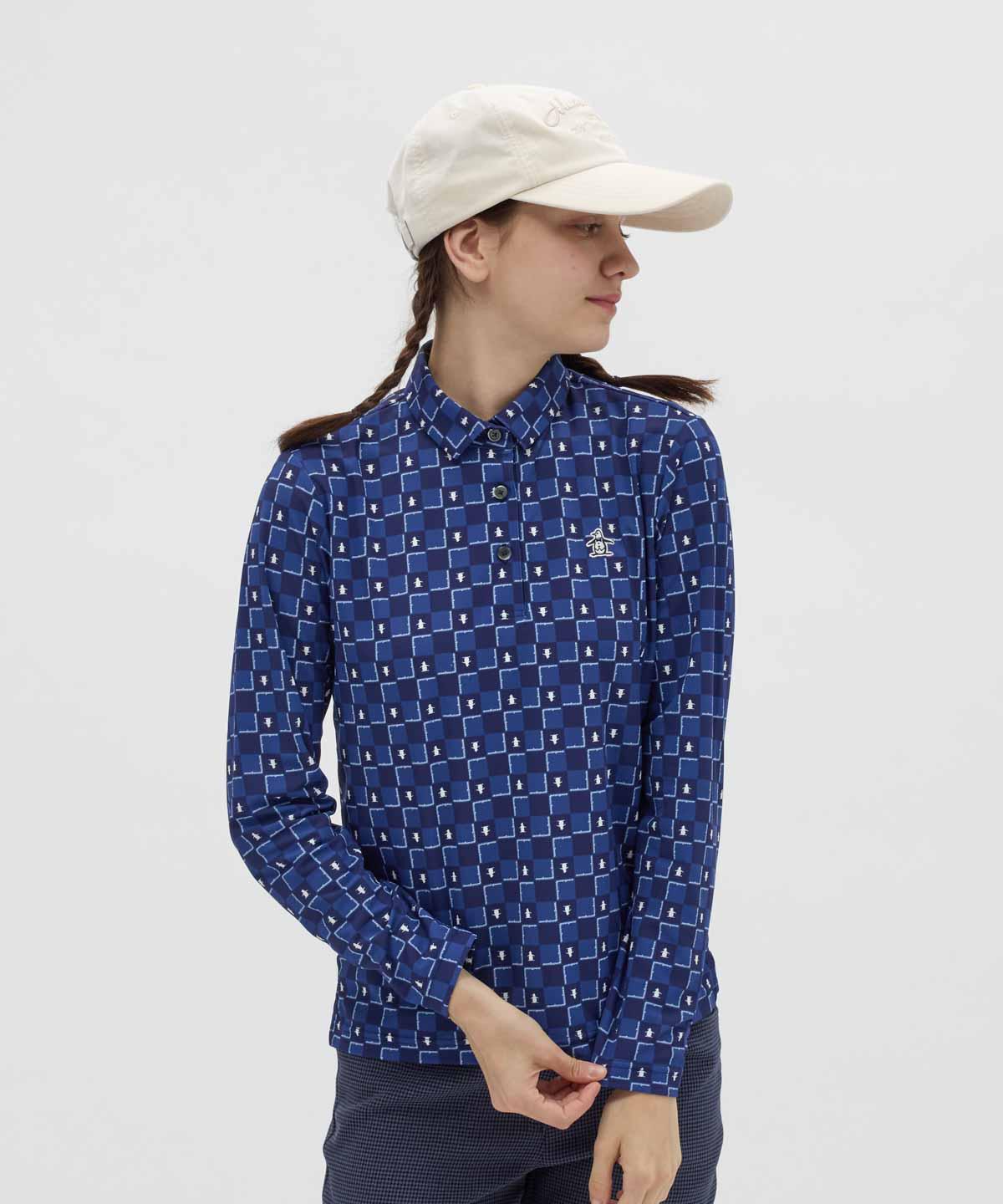 【百貨店大売り出し 40%OFF】【堅苦しさ】マンシングウェア MUNSINGWEAR 立ちはだかる照合のしるし柄刷り上げる長袖スポーツシャツ レディース 亭主もち Sunscreen NIR UV撥ねのける 遮熱 クーリング 吸汗速乾 伸ばすこと ゴルフ MG5FLS81L 2025年秋冬ひな形