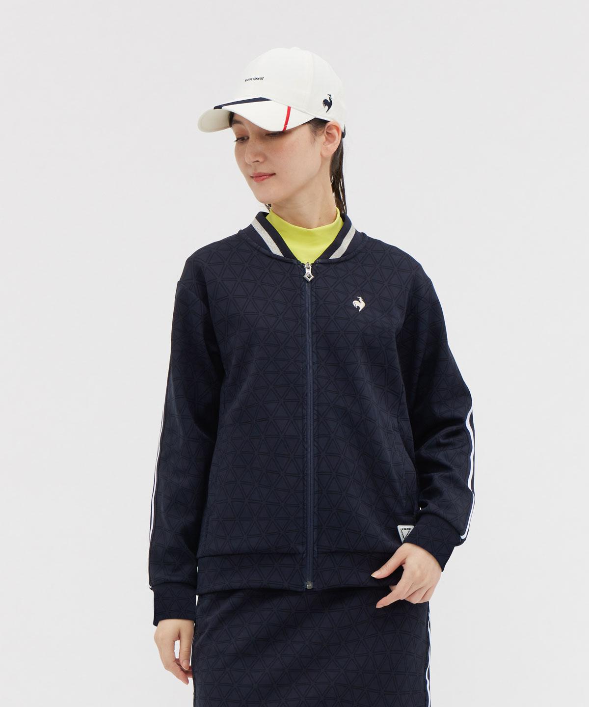 【堅苦しさ】ルコックスポルティフ ゴルフ le coq sportif golf 総柄フルジップジャージ レディース お上さん 吸汗 防風 伸ばすこと UVとり捨てる MOTION 3D ゴルフ 今めかしい スポーティー LG5FJG00L