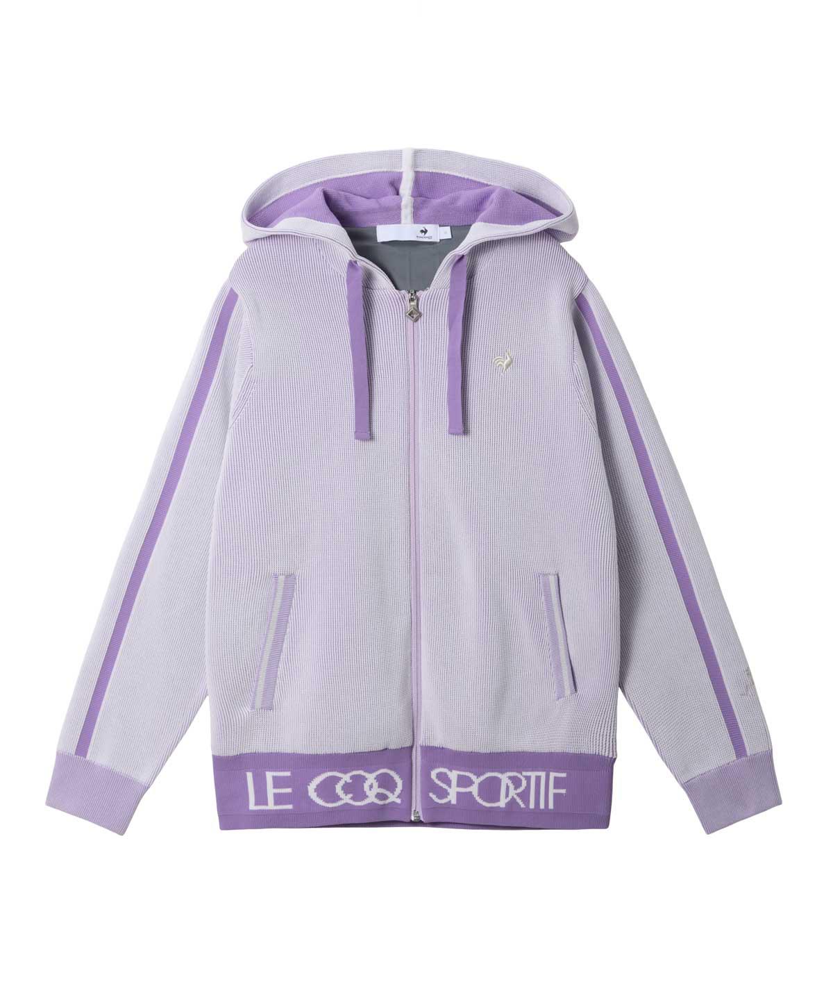 【公式】ルコックスポルティフ ゴルフ le coq sportif golf フルジップフーディーセーター レディース 女性 部分防風 HEAT NAVI 保温 手洗い可 ニット ゴルフ おしゃれ スポーティー LG5FST30L 2025年秋冬モデル