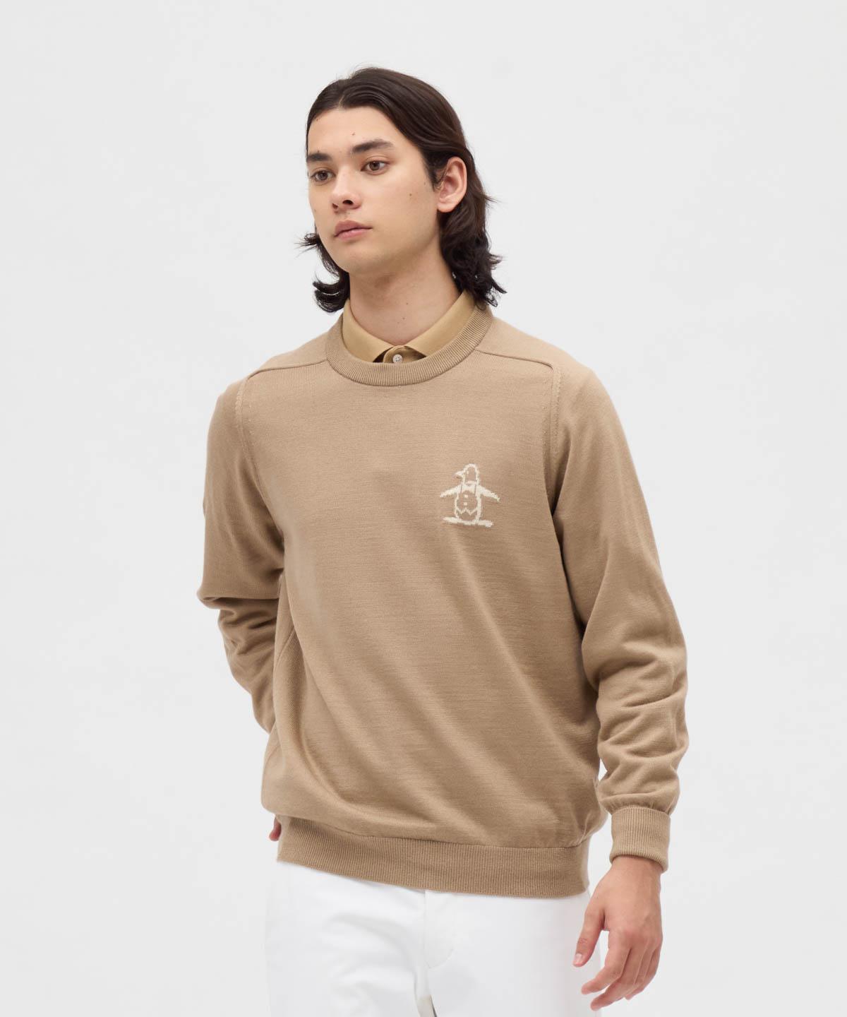 【堅苦しさ】マンシングウェア MUNSINGWEAR 吸湿熱のある状態ビッグロゴクルーネックセーター メンズ 成人男性 洗い濯ぎ機洗いもの可 ペンギンロゴタイプ 吸湿熱のある状態 編み物 ゴルフ 商行為 MG5FST02M