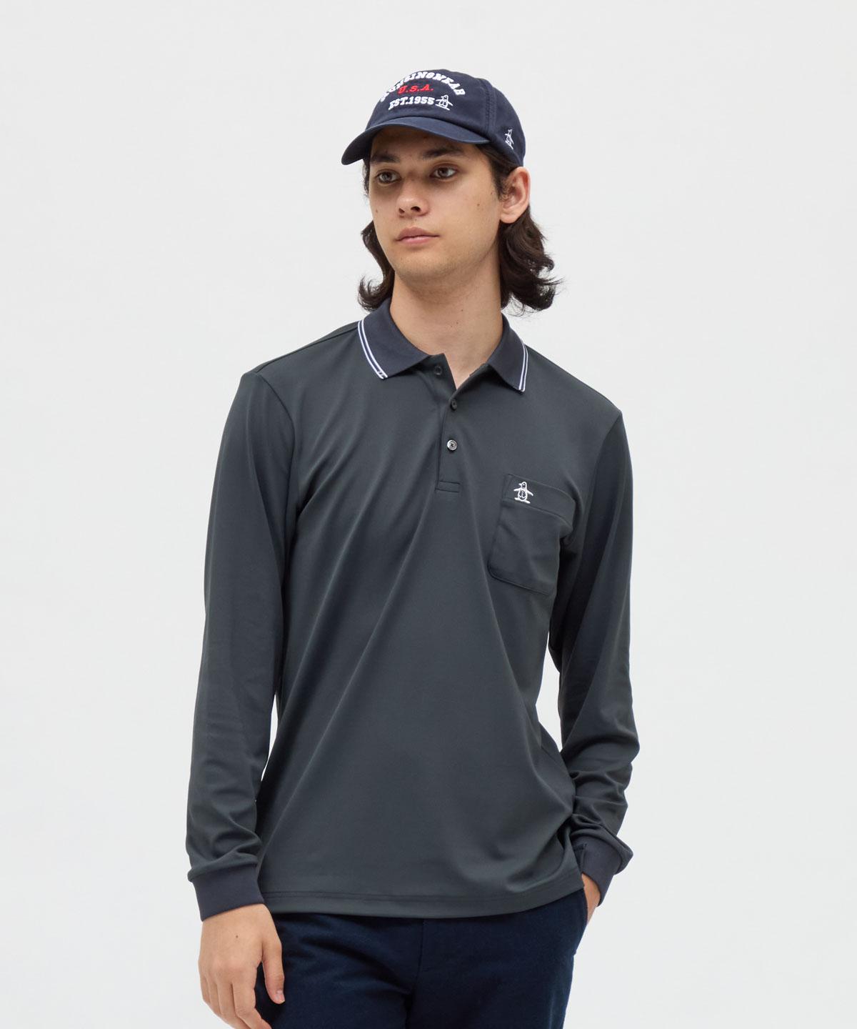 【公式】マンシングウェア MUNSINGWEAR 防風ストレッチ長袖ポロシャツ メンズ 男性 UVカット UPF50+ 吸汗 胸ポケット付 ゴルフ おしゃれ スポーツ ブランド MG5FLS29M 2025年秋冬モデル