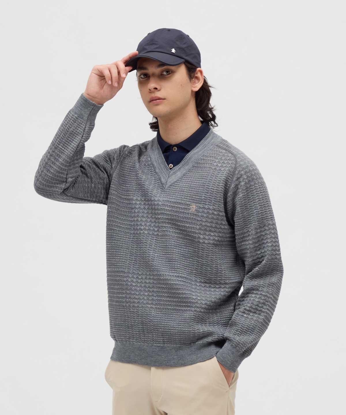 【百貨店大売り出し 40%OFF】【堅苦しさ】マンシングウェア MUNSINGWEAR グレン照合のしるしVのど首プルオーバー メンズ 成人男性 室内用便器可 編み物 サドル肩肉 ゴルフ 今めかしい 運動競技 商行為 MG5FST01M 2025年秋冬ひな形