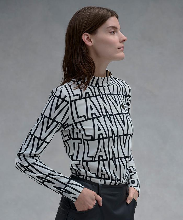 【公式】ランバン スポール LANVIN SPORT ロゴプリント長袖ハイネックシャツ レディース 女性 保温 インナー ゴルフ おしゃれ スポーツ ブランド VG5FLS71L 2025年秋冬モデル