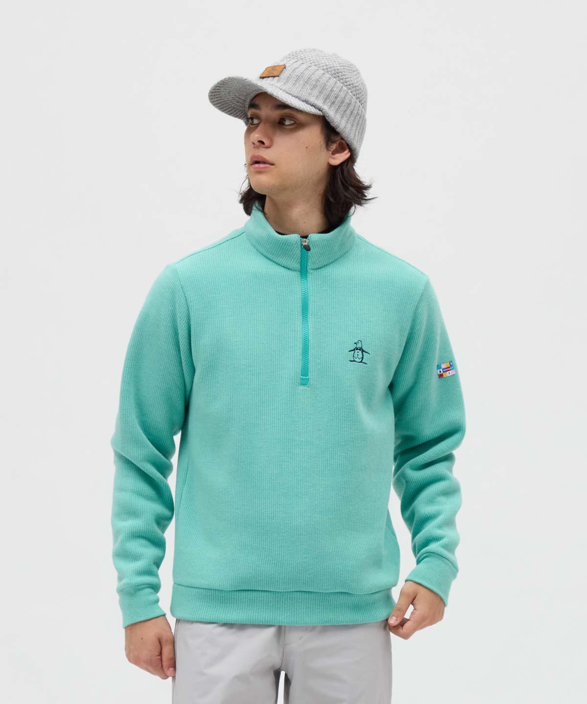 【百貨店大売り出し 40%OFF】【堅苦しさ】マンシングウェア MUNSINGWEAR 吸湿熱のある状態スタンドカラーハーフジップカットソー メンズ 成人男性 ゴルフ 今めかしい 運動競技 日常使い走り 2025年秋冬ひな形 MG5FSW80M