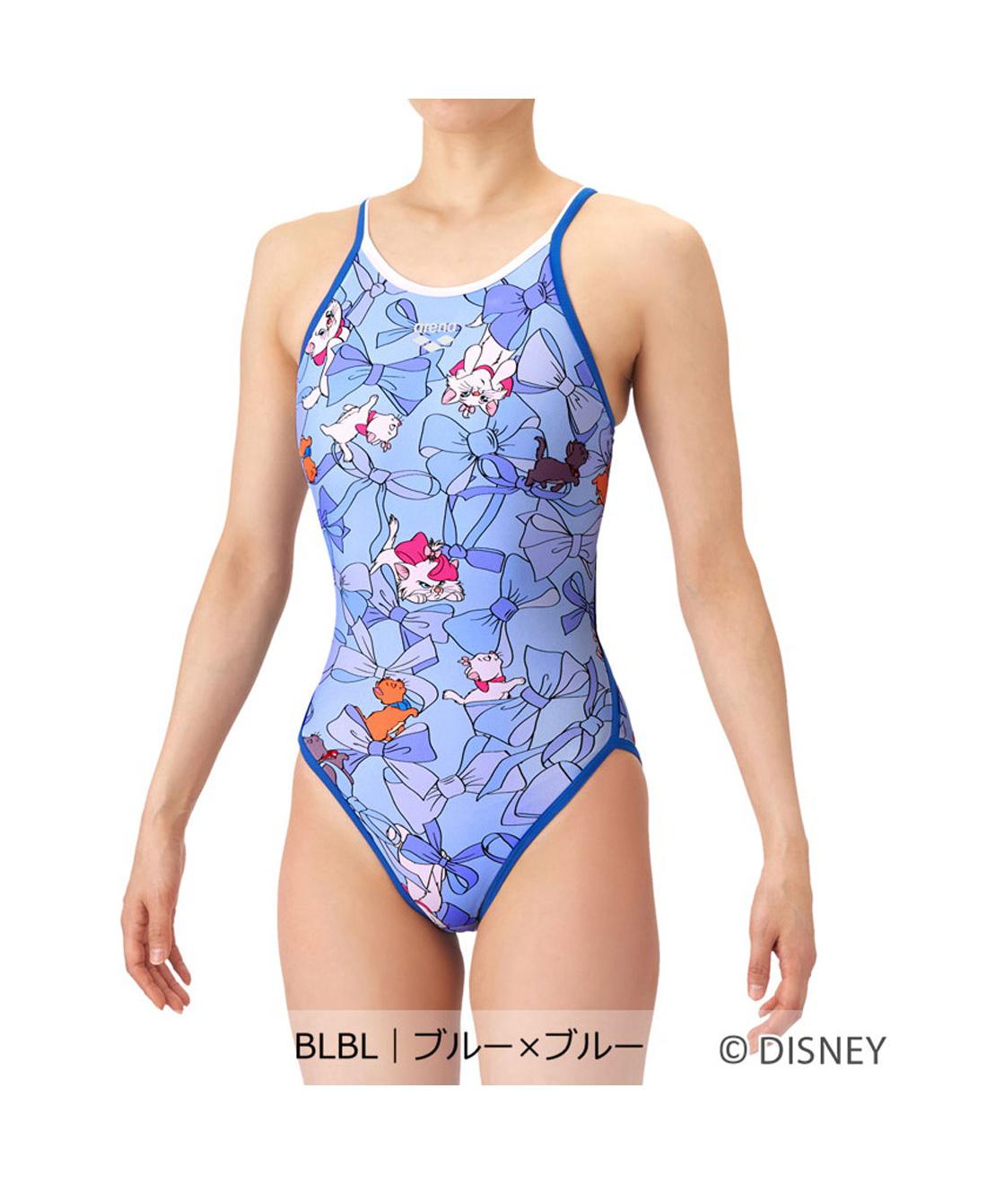 【公式】アリーナ arena 【ディズニー｜タフスーツ】トレーニングワンピース（オープンバック）【返品不可商品】 子ども ジュニア キッズ おしゃれキャット マリー 練習水着 スイムウェア 水泳 スイム スイミング プール スポーツ ブランド 2026年春夏モデル AS6SWM54G画像