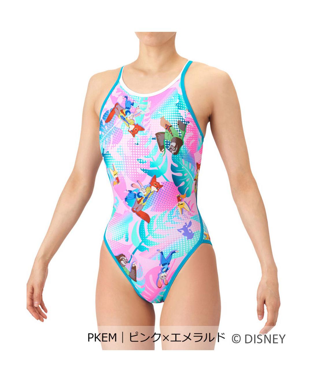 【公式】アリーナ arena 【ディズニー｜タフスーツ】トレーニングワンピース（オープンバック）【返品不可商品】 ズートピア 練習 レディース 女性 水泳 スイム スイミング プール スポーツ ブランド 2026年春夏モデル AS6SWM56L画像