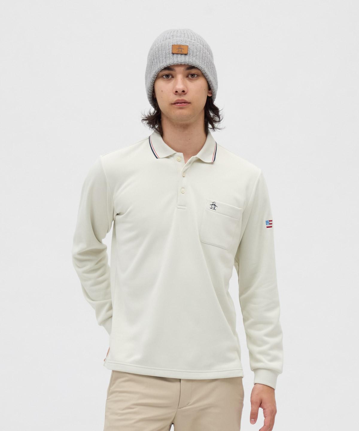 【堅苦しさ】マンシングウェア MUNSINGWEAR HEAT NAVI 伸ばすこと長袖スポーツシャツ メンズ 成人男性 吸汗 蓄熱保温 胸衣嚢付 プルオーバー 肌付き ゴルフ MG5FLS33M