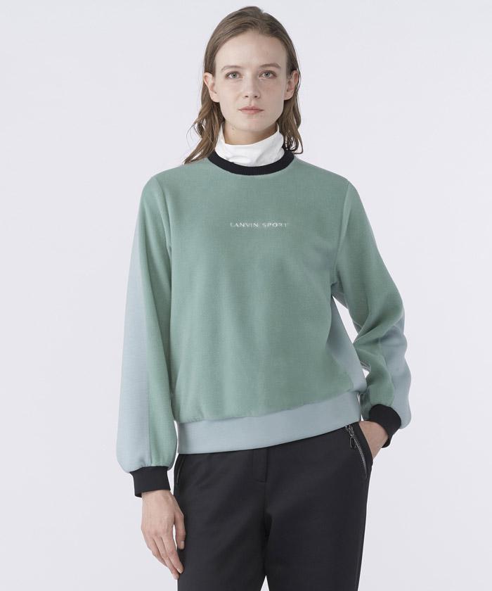 【堅苦しさ】ランバン スポール LANVIN SPORT 異原料品ハイブリットカットソー レディース お上さん 構成成分保温 室内用便器可 フリース 汗水 ゴルフ 今めかしい スポーティー 2025年秋冬青写真 VG5FSW81L