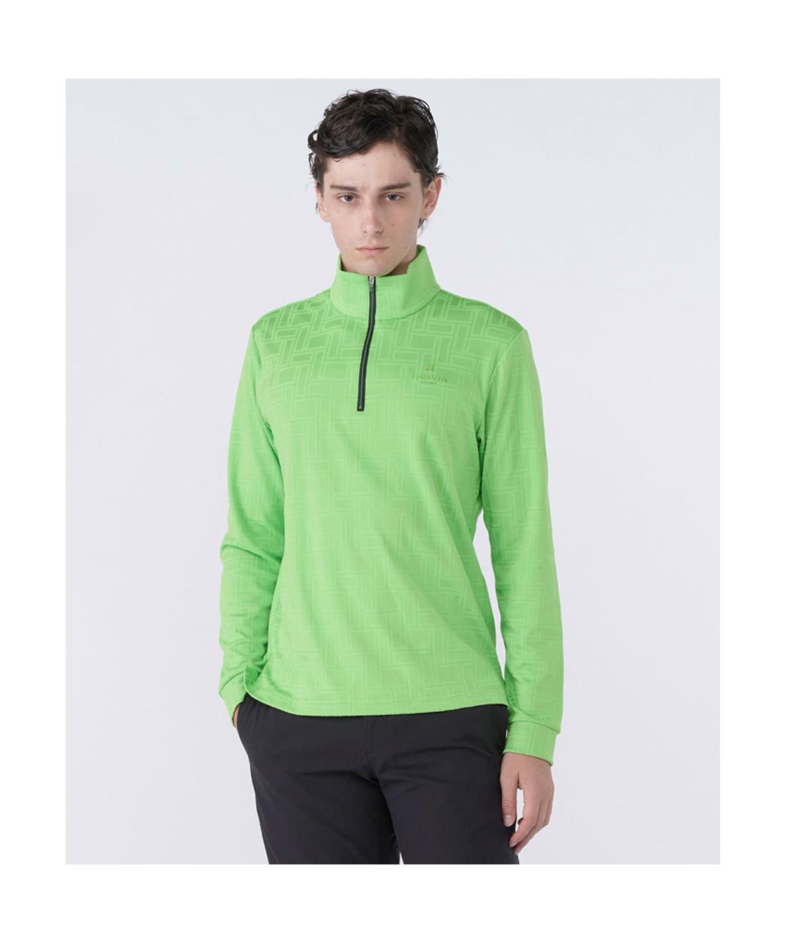 【公式】ランバン スポール LANVIN SPORT 幾何学ジャガードジップアップ長袖シャツ メンズ 男性 吸汗 UVカット UPF50+ ゴルフ 2026年春夏モデル VG6SLS12M