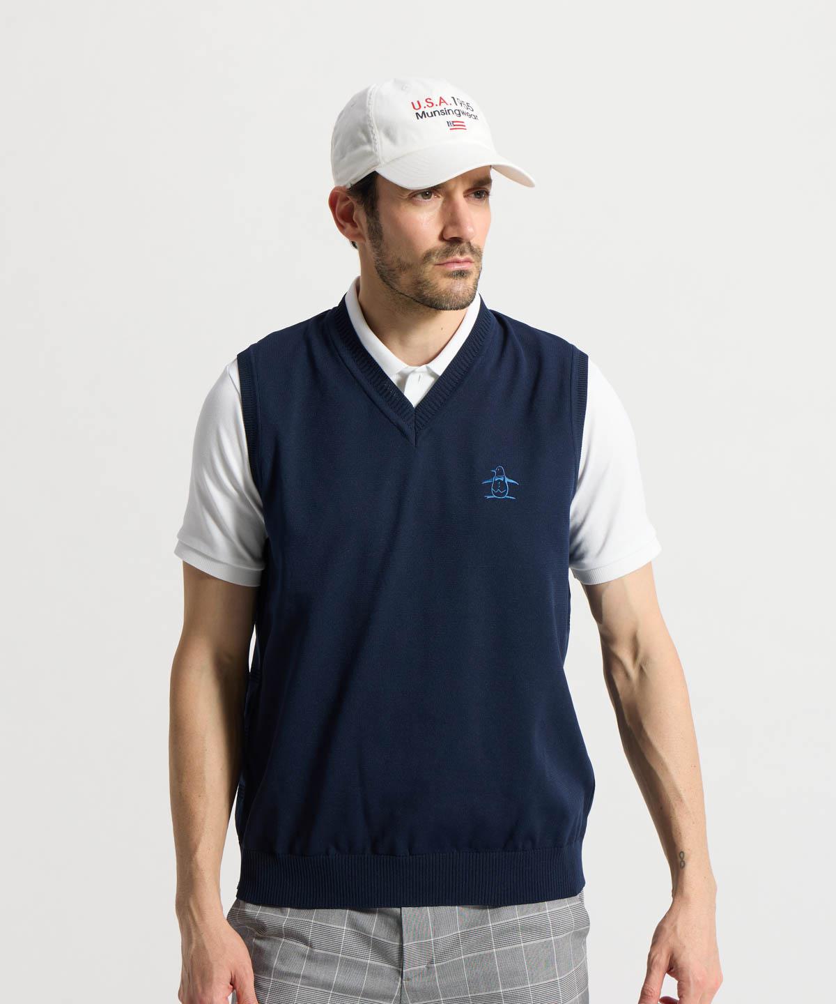 【堅苦しさ】マンシングウェア Munsingwear うしろ側地柄間借り人Vのど首限りない メンズ 成人男性 室内用便器可 重ね着 お召しもの ゴルフ 日本製 2026年春夏模範例 MG6SVE33M メンズファッション-ベスト・ジレ-トップス