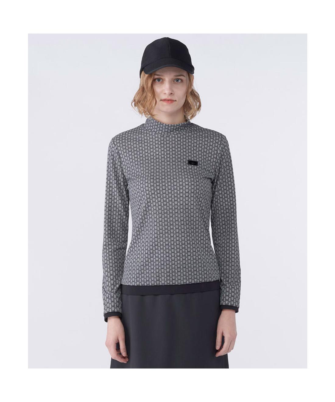 【公式】ランバン スポール LANVIN SPORT JLモノグラム柄モックネック長袖シャツ レディース 女性 吸汗速乾 UVカット ストレッチ 遮熱 Sunscreen NIR インナー ゴルフ 2026年春夏モデル VG6SLS01L｜デサント公式通販　店
