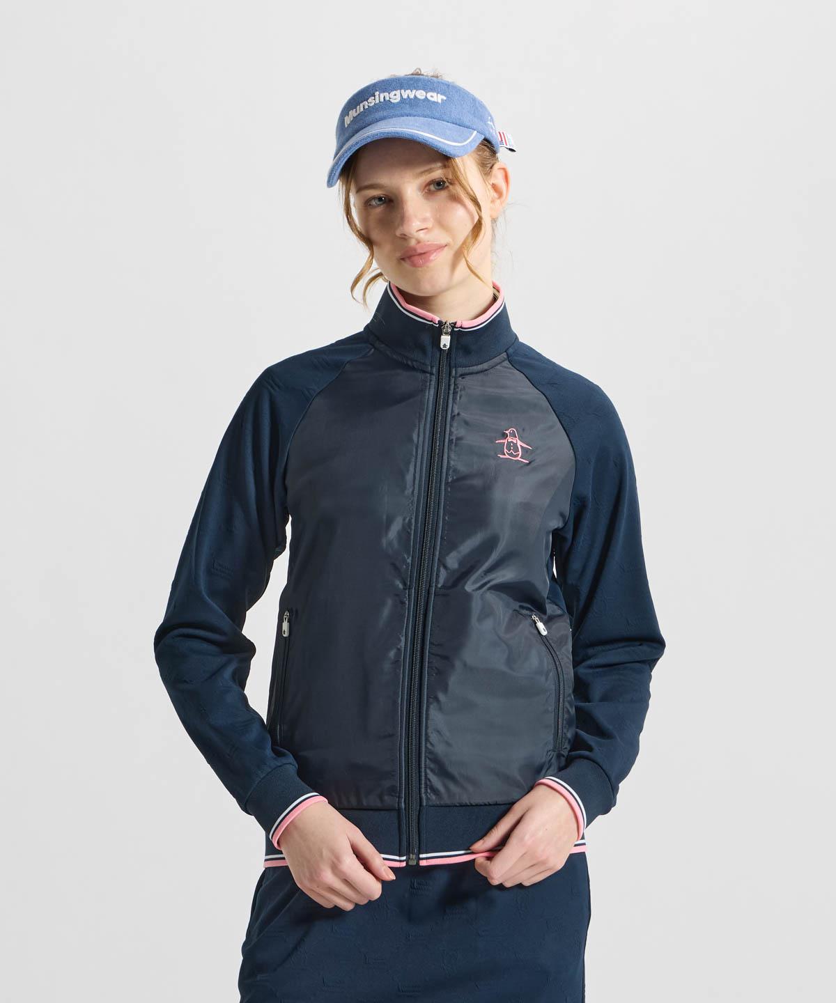 【堅苦しさ】マンシングウェア MUNSINGWEAR 軍旗ジャガードスタンドジップカットソー レディース 成人女性 分け取り伸ばすこと ゴルフ スポーティー 2026年春夏模範例 MG6SSW32L