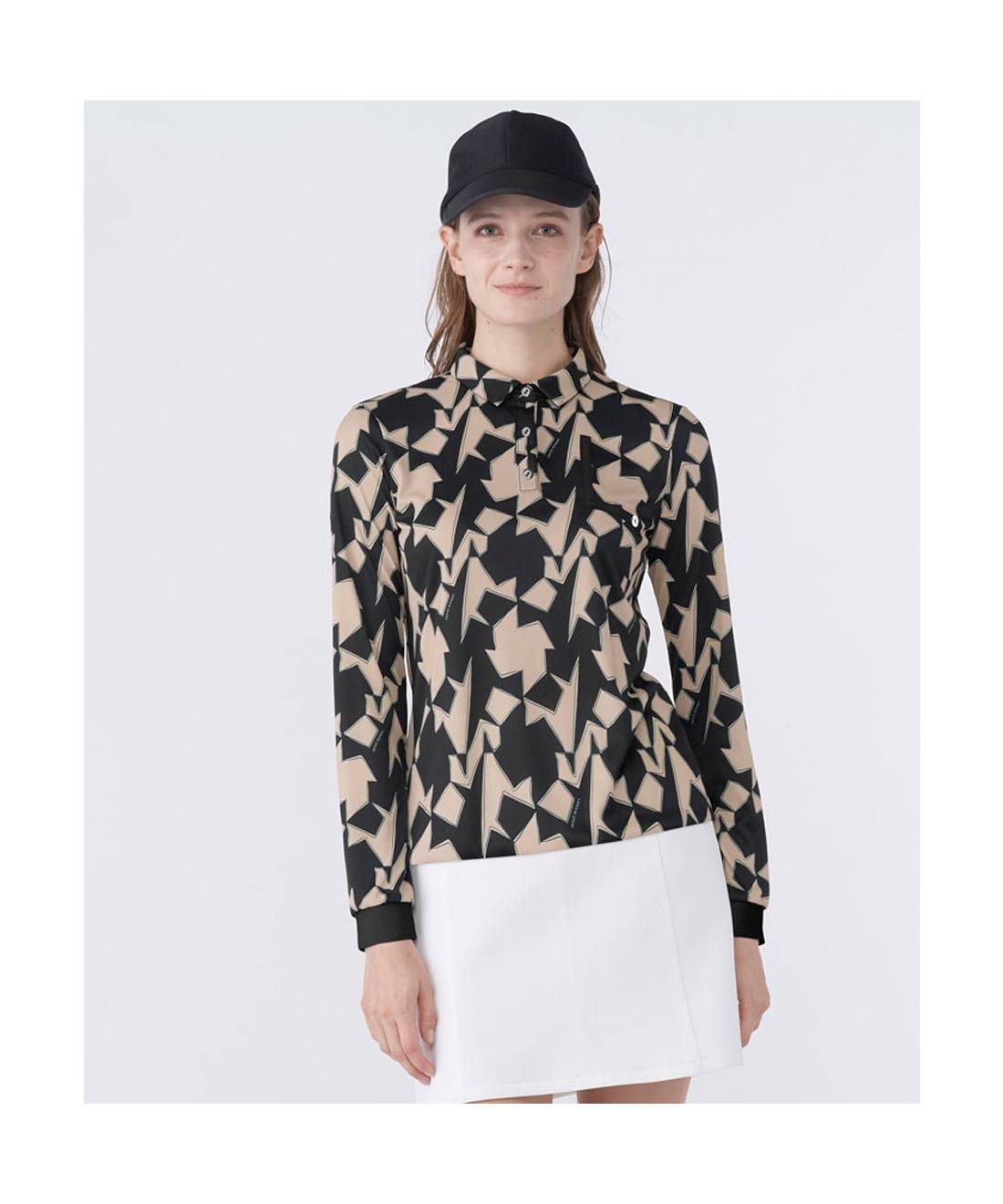 堅苦しさランバン スポール LANVIN SPORT グログランディテール総柄刷り上げる長袖プルオーバー レディース 成人女性 吸汗 UVとり捨てる 伸ばすこと 遮熱 Sunscreen NIR スポーツシャツ ゴルフ 2026年春夏模範例 VG6SLS21L
