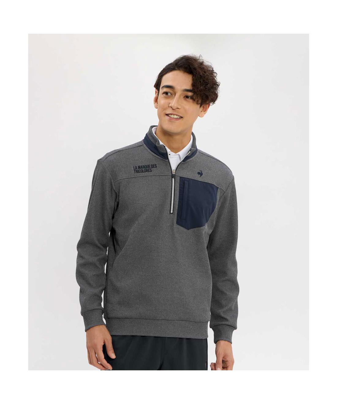 【百貨店大売り出し 10%OFF】【堅苦しさ】 ルコックスポルティフ ゴルフ le coq sportif golf DAILY ワッフルニットハーフジップカットソー メンズ 成人男性 吸汗 UVとり捨てる UPF50 伸ばすこと 消臭 ゴルフ 運動競技 2026年春夏模範例 LG6SSW02M