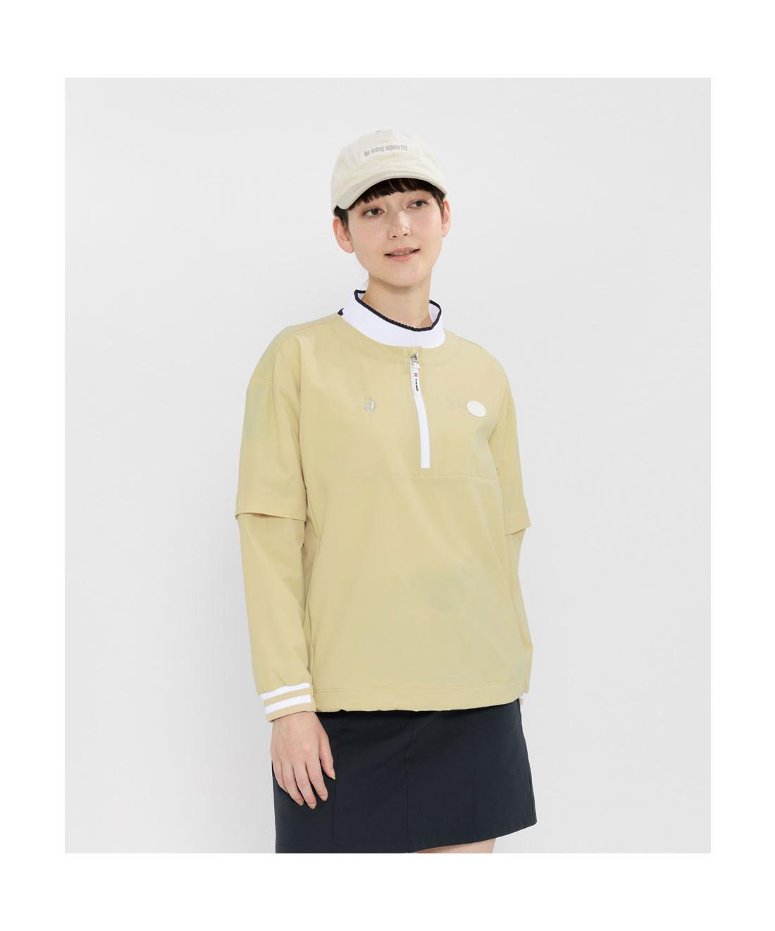 【百貨店大売り出し 10%OFF】【堅苦しさ】 ルコックスポルティフ ゴルフ le coq sportif golf 2WAYクルーネックブルゾン 袖脱着 レディース お上さん 防風 花粉へばり着く和らげる はっ水 2WAY伸ばすこと UV取りすてる ウィンドブレーカー ゴルフ 2026年春夏真似形 LG6SWB00L