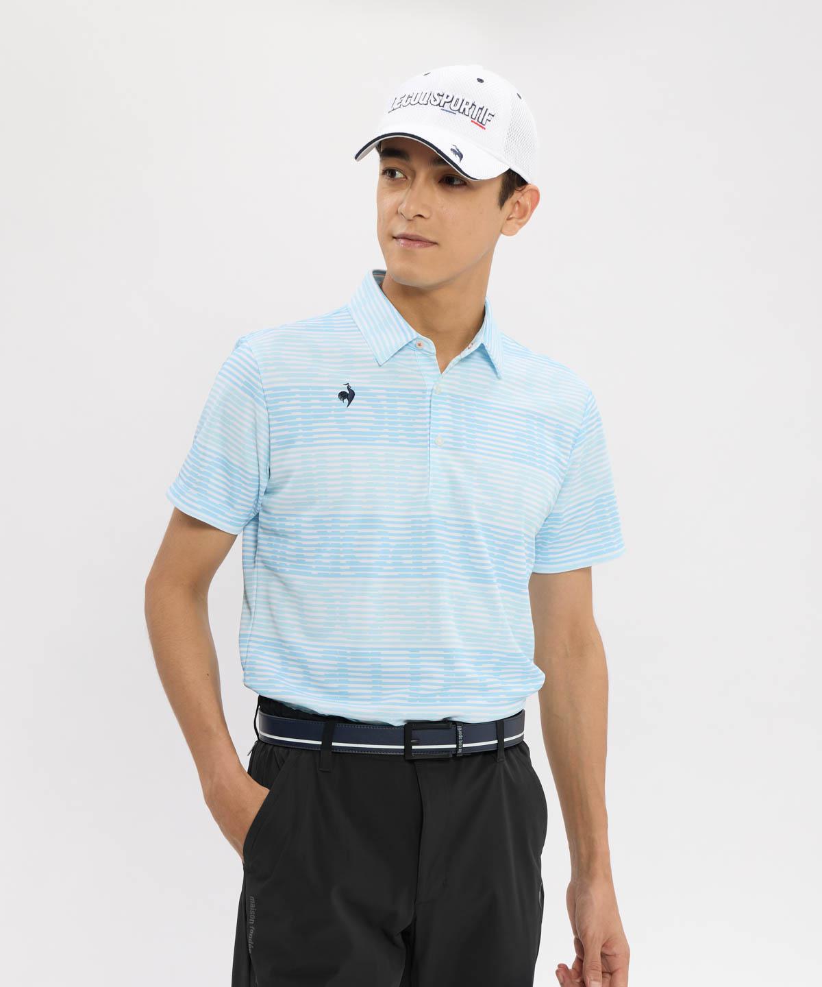 【公式】 ルコックスポルティフ ゴルフ le coq sportif golf グラフィックロゴボーダー柄半袖シャツ メンズ 男性 吸汗速乾 高通気 UVカット 遮熱 ストレッチ Sunscreen NIR ゴルフ 2026年春夏モデル LG6SHS06M