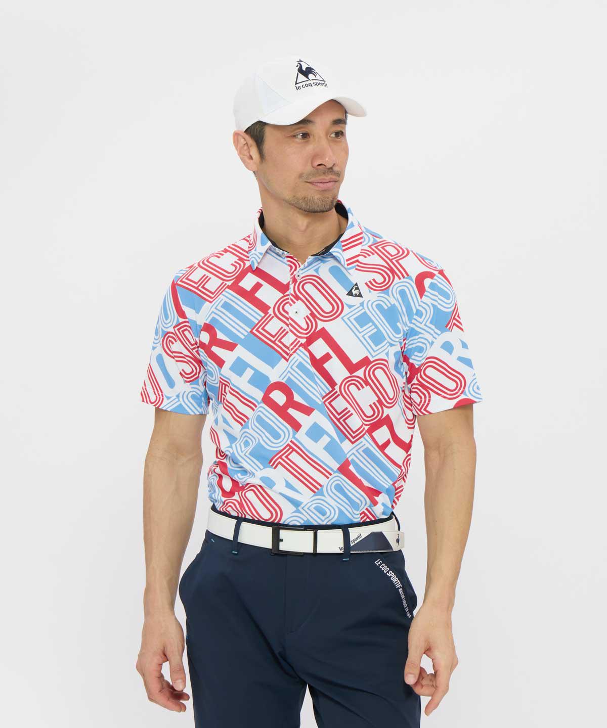 【公式】 ルコックスポルティフ ゴルフ le coq sportif golf ストレスマッピングロゴプリント半袖シャツ メンズ 男性 ストレッチ UVカット クーリング 高通気 吸汗速乾 ゴルフ 2026年春夏モデル LG6SHSA4M