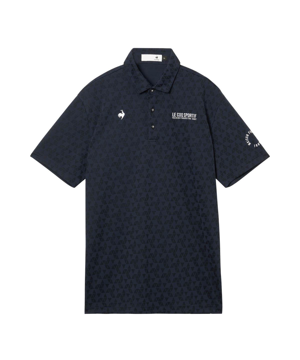 【公式】 ルコックスポルティフ ゴルフ le coq sportif golf トライアングルジャカード半袖シャツ メンズ 男性 吸汗速乾 UVカット UPF50+ Sunscreen NIR ストレッチ ポロシャツ ゴルフ 2026年春夏モデル LG6SHS01M