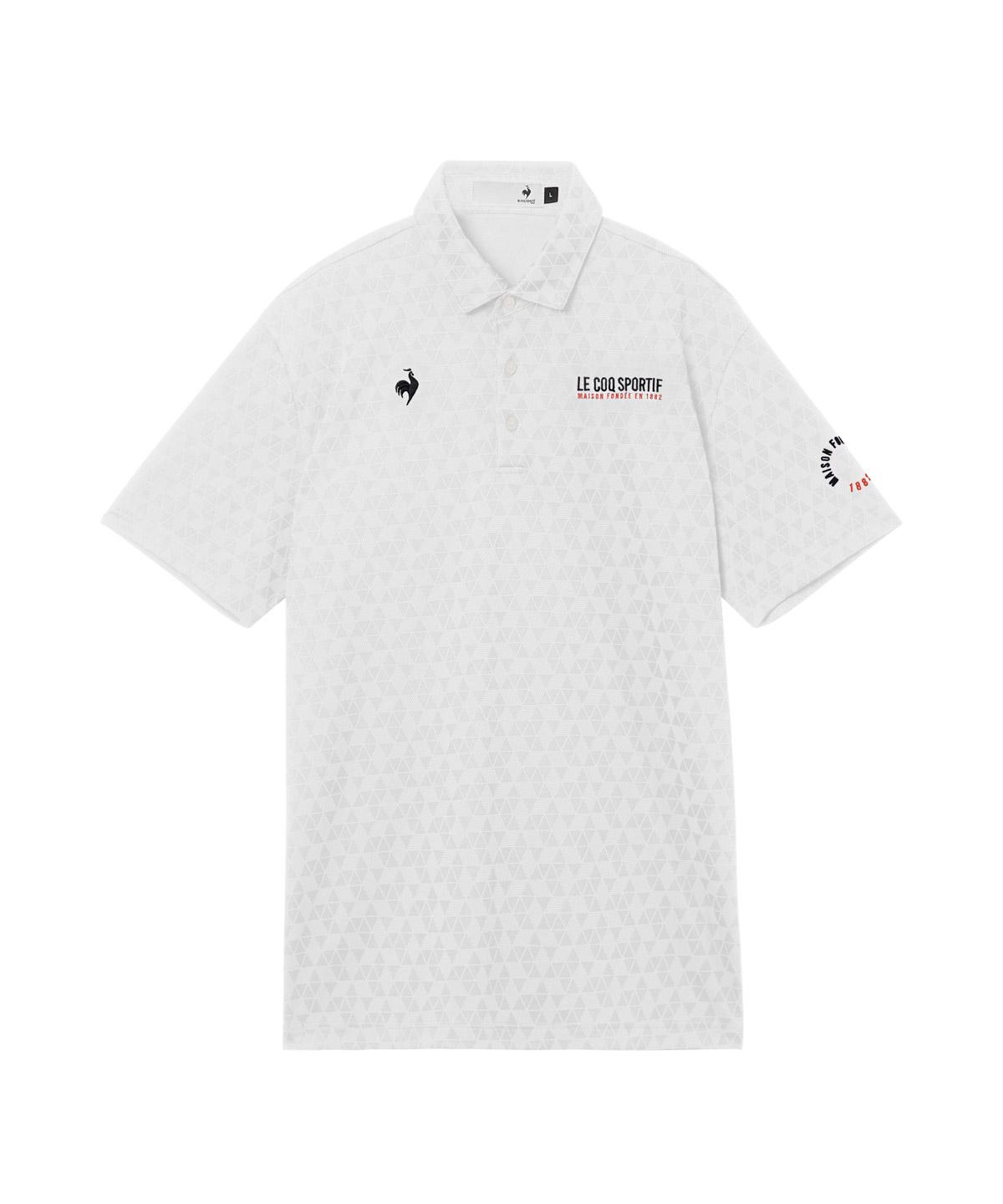 【公式】 ルコックスポルティフ ゴルフ le coq sportif golf 大きいサイズ トライアングルジャカード半袖シャツ メンズ 男性 Sunscreen NIR ストレッチ UVカット 吸汗速乾 ゴルフ 2026年春夏モデル LG6SHSB0M