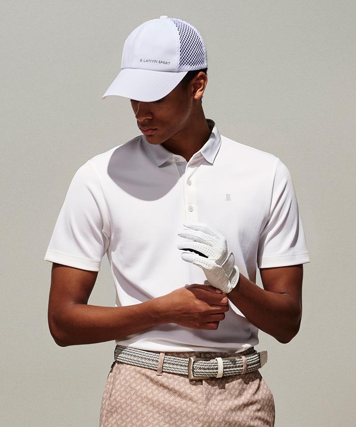 【公式】ランバン スポール LANVIN SPORT グログランテープ衿ワンポイント半袖シャツ メンズ 男性 吸汗 UVカット UPF50+ 2WAYストレッチ ゴルフ 2026年春夏モデル VG6SHS02M｜デサント公式通販　店