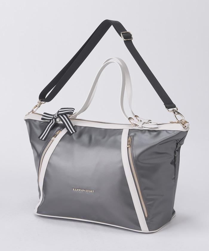 【堅苦しさ】ランバン スポール LANVIN SPORT グログランリボン付き添い人ボストンバッグ 肩部 A4相応うレディース お上さん ゴルフ 今めかしい 運動競技 2026年春夏青写真 VG6SBB02L