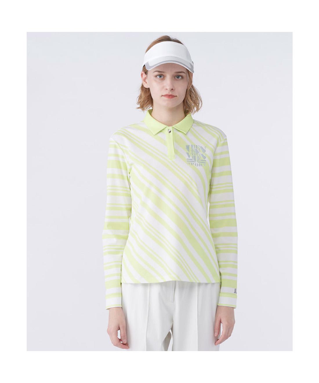 【堅苦しさ】ランバン スポール LANVIN SPORT 総柄刷り上げる長袖スポーツシャツ Sunscreen NIR レディース 吸汗 UV取りすてる 遮熱 ゴルフ 2026年春夏真似形 VG6SLS52L