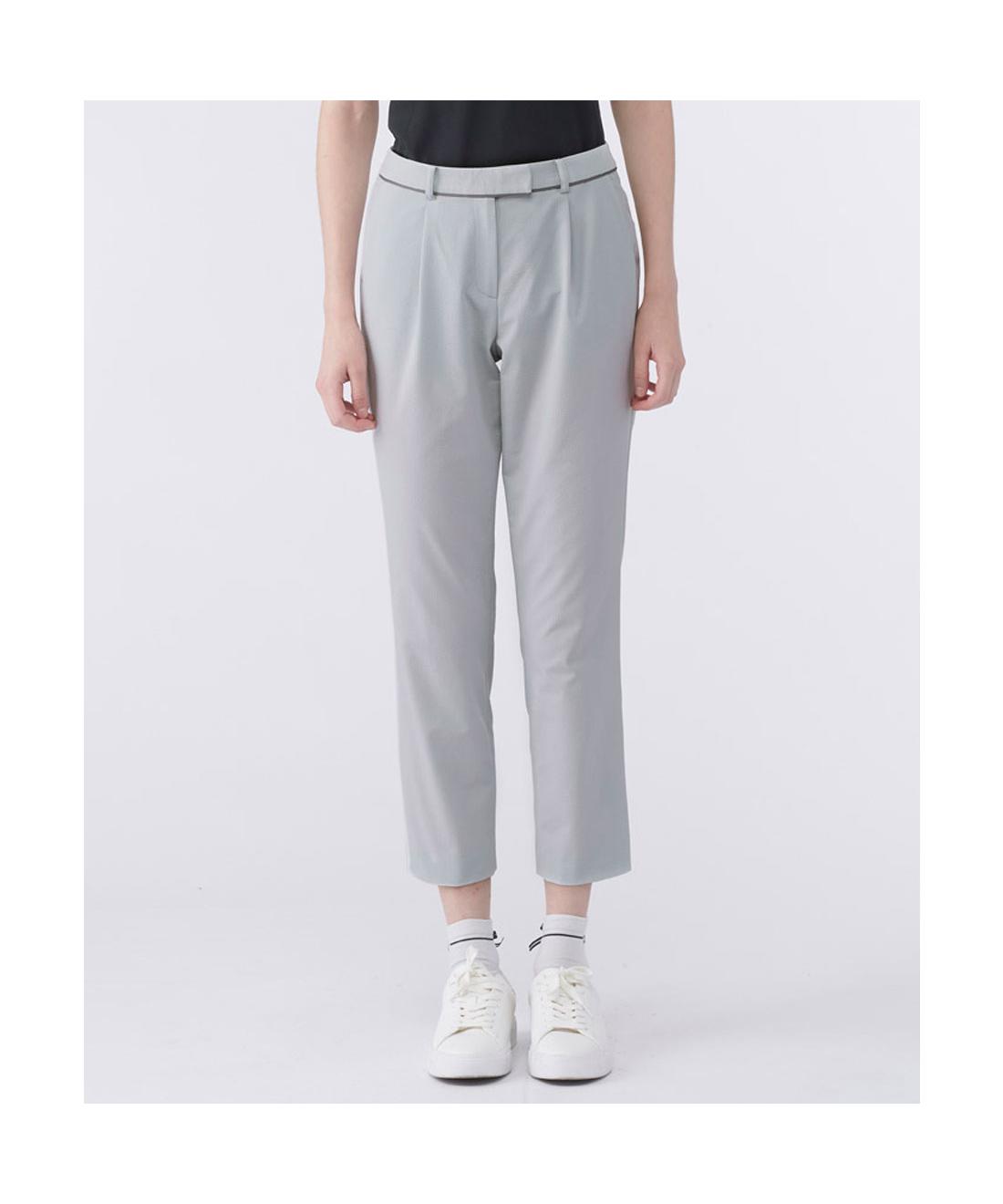 【公式】ランバン スポール LANVIN SPORT ストライプサッカー9分丈パンツ レギュラーテーパード型 レディース 吸汗速乾 2WAYストレッチ ゴルフ 2026年春夏モデル VG6SLP72L|デサント公式通販 店