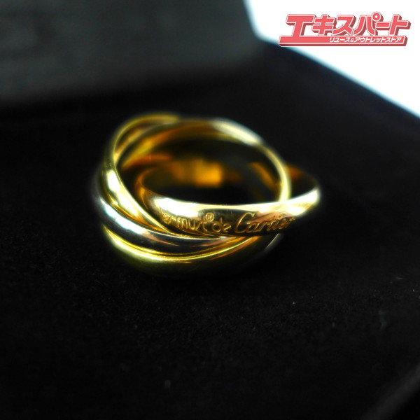 美品☆カルティエ トリニティリング 天然ダイヤ ３カラーゴールド ＃50 10号 楽天市場】カルティエ トリニティ ワン MM ダイヤモンド #53