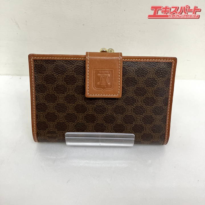 90s CELINE セリーヌ 二つ折り財布 がま口 マカダム ブラウン 楽天市場】セリーヌ CELINE 二つ折り財布 がま口 小銭入れ