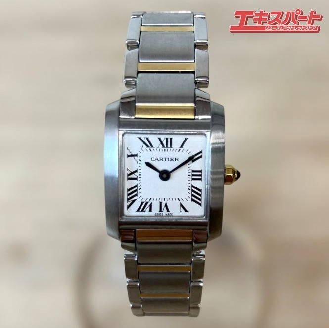 Cartier カルティエ 腕時計 タンクフランセーズ SM コンビ 2384 クォーツ/シルバー ゴールド/白盤 レディース ウォッチ 稼働品 ミスマ店【中古】