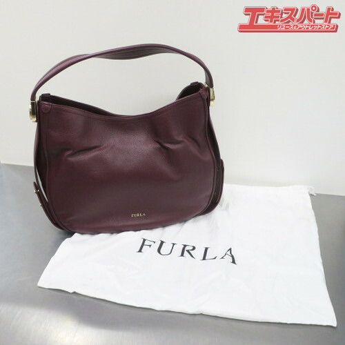 FURLA フルラ LUNA ルナ ホーボー ショルダーバッグ ハンドバッグ 肩掛け 2WAY ボルドー 前橋店【中古】
