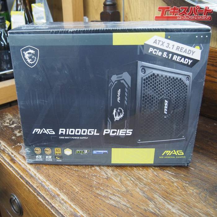 新品未開封品！MSI パソコンワット数 MAG A1000GL PCIE5 黒いこと 辻堂店【中古】