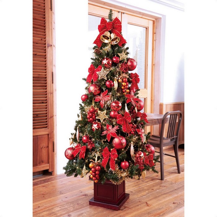 史上最も激安 クリスマスツリー クリスマス おしゃれ オーナメント 北欧 Led 240cm 飾り 送料無料 スクエアベースセット レッド H240cm 1セット 爆売り Www Hbleisure Com