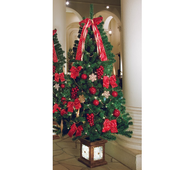 クリスマスツリー オーナメント Led 150cm 150cm 飾り クリスマス 送料無料 クリスマスツリー 150cm クリスマス クリスマスツリー おしゃれ 北欧 ポットライトツリーセット レッド H150 Wcm 1セット ストア エキスプレス 店