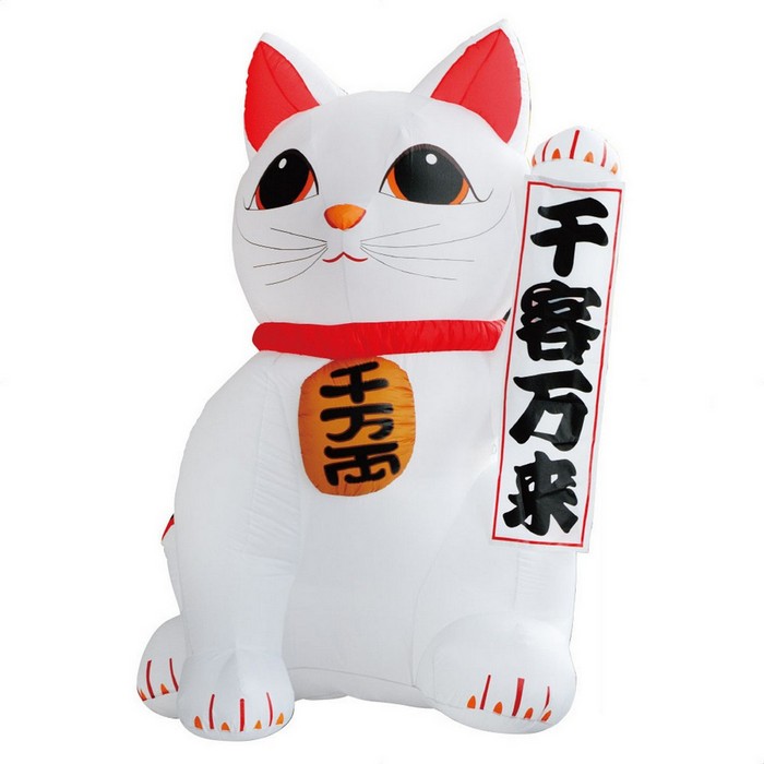 エアブロードール まねきねこ 大 1台<br><br>店先に飾れば、注目度アップ！大きな招き猫で新春のご挨拶！<br><br>正月 エアブロー 装飾 飾り ディスプレイ エアーディスプレイ 店舗