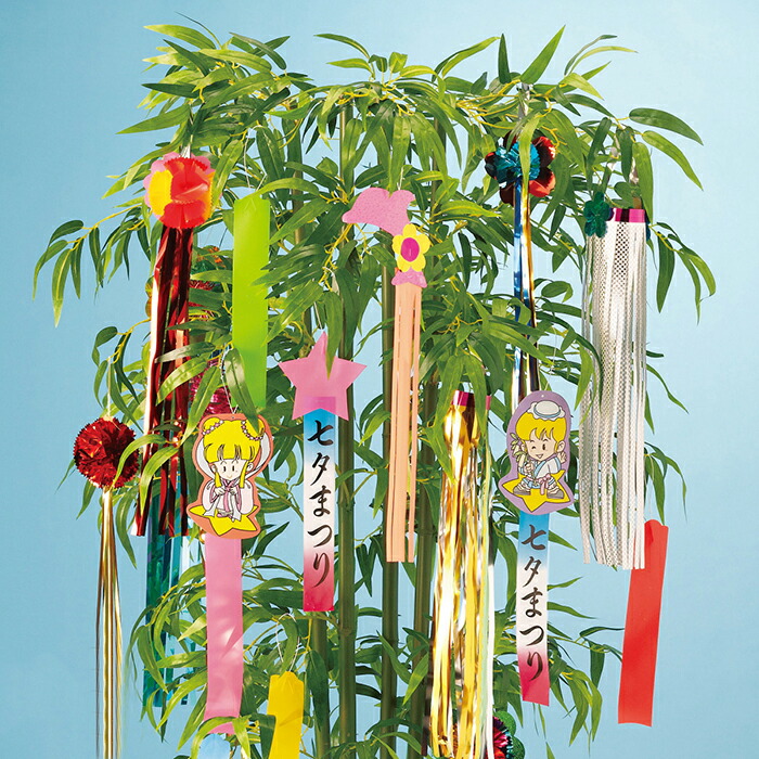 楽天市場 七夕飾りセット こより付き 1セット夏の風物詩として欠かせない七夕飾りにぴったり 短冊やこよりのオーナメント飾りがセットになった商品です 七夕飾り 短冊 装飾 笹飾り ディスプレイ 七夕 飾り付け イベント ストア エキスプレス 楽天市場店