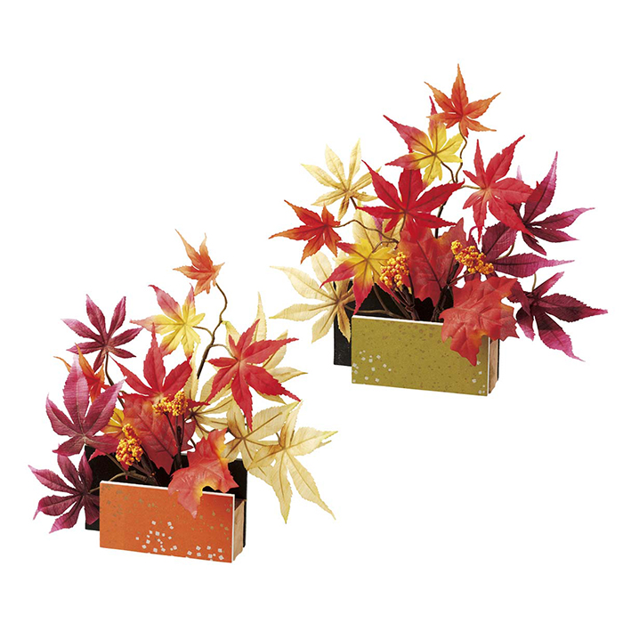 楽天市場 いろは紅葉アレンジ 2個セット紅葉の秋色アレンジメントです インテリアやディスプレイ 店内装飾におすすめです 秋 飾り 装飾 造花 ガーランド 紅葉 ストア エキスプレス 楽天市場店