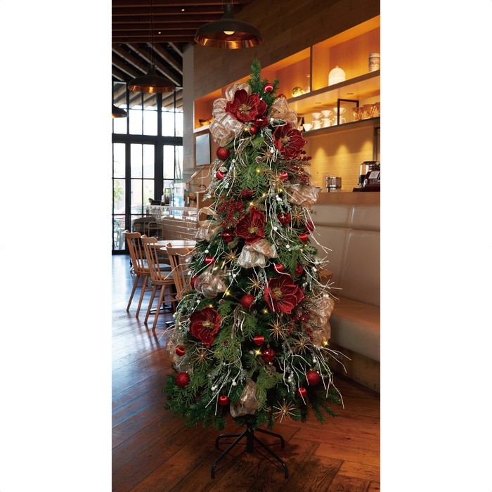 エレガントツリーセット レッド H150cm 1セットエレガントなオーナメントをふんだんに使ったナチュラルツリー ちょっとおしゃれなカフェや専門店におすすめ クリスマスツリー 150cm おしゃれ 北欧 ライト Led Fitzfishponds Com