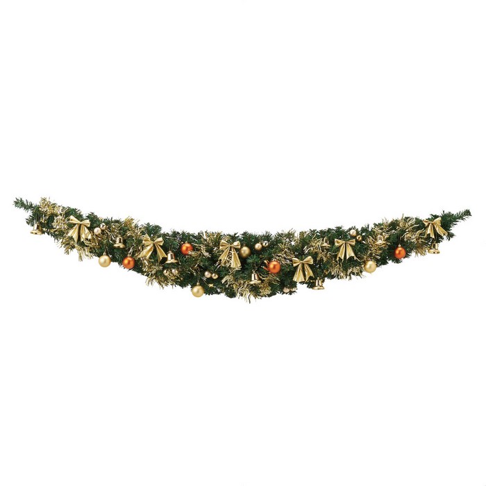 スワッグガーランドセット 180cm ゴールド 1セット<br><br>クリスマスらしいスタンダードタイプが集合！<br><br>クリスマス 飾り 装飾 ガーランド おしゃれ