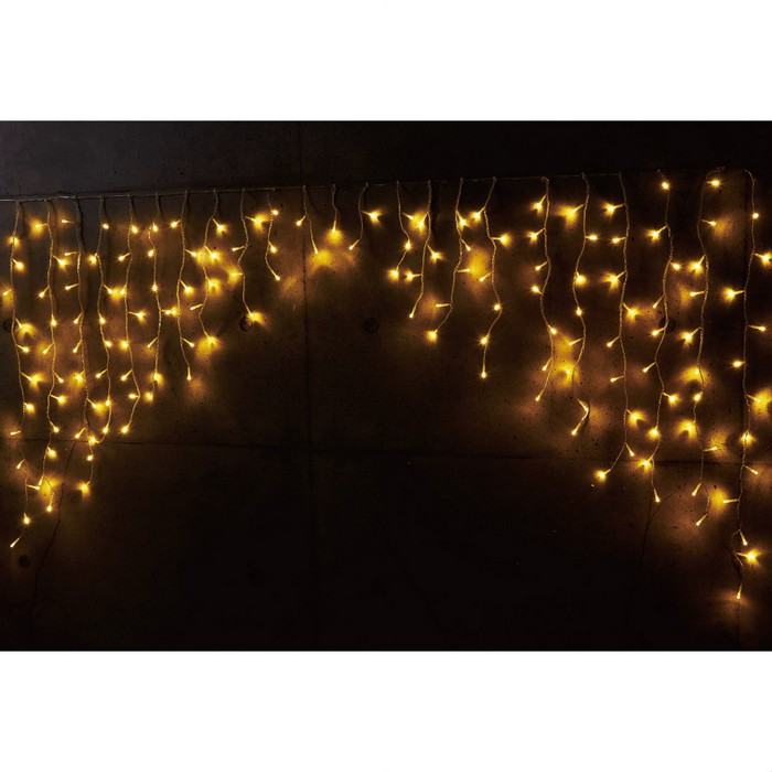 LED155球ストロボドレープカーテンライト ゴールド 1セットストロボライトがキラキラ光ります!使いやすいスタンダードな色をご用意。クリスマス イルミネーション 電飾 ライト LED ハロウィン 屋外 カーテン