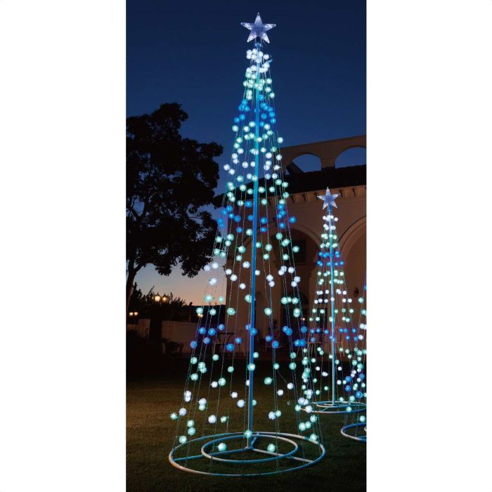 LEDタワーツリーケサランパサラン アイスブルー 高さ240cm 1台<br><br>送料無料 イルミネーション ライト イルミネーションライト 屋外 電飾 クリスマス