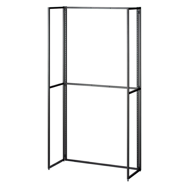フォールディングスリット什器 片面展示用 黒 H180cm 1台 組立で苦労しない！折りたたみ式スリット什器。ボルトレスでフレームを開くだけで組立完了！ 送料無料 ラック ディスプレイ 什器 陳列棚 陳列台 業務用 店舗用 商品棚 折りたたみ 店舗 イベント 幅90cm