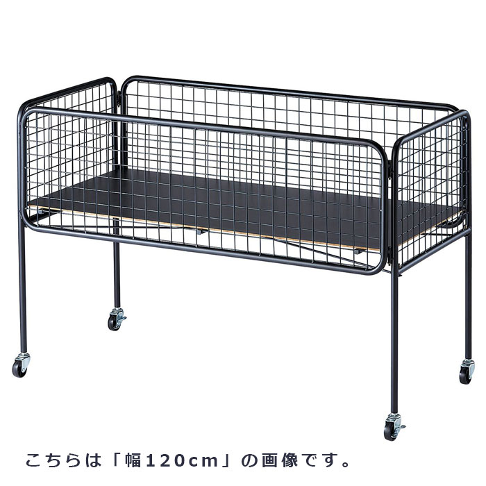 75cm催事用ディスプレイワゴン 新品□簡単ネットワゴン75cm白色キャスター付ディスプレイ催事