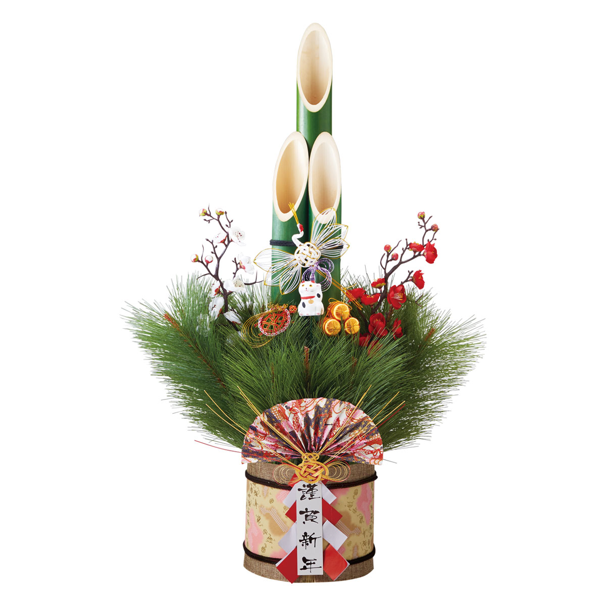 楽天市場】□天然素材 門松(カドマツ)3本竹 青竹(笑い竹)1尺□門松 竹